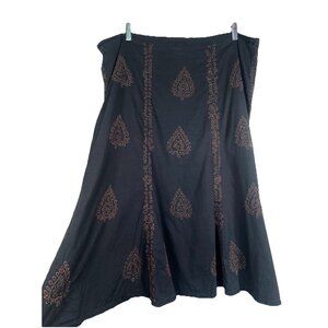 Sundance Bohemian Embroidered Print Tie Skirt Women's Size M Western Summer Boho